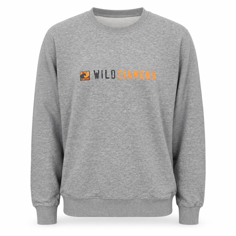 Front view of Wild Diamond Men's Grey Pullover Sweatshirt M
