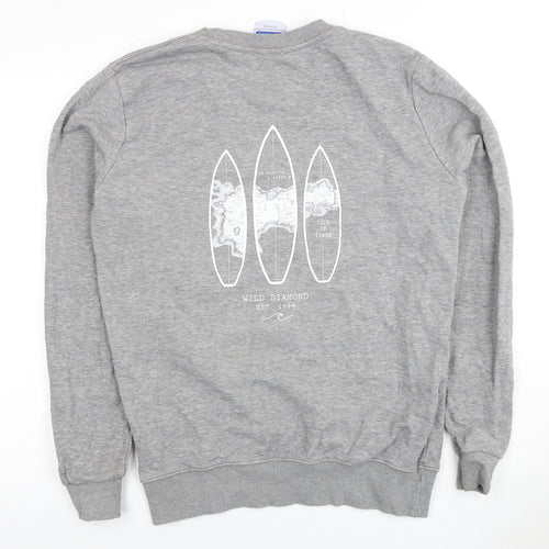 Wild Diamond Men's Grey Pullover Sweatshirt M