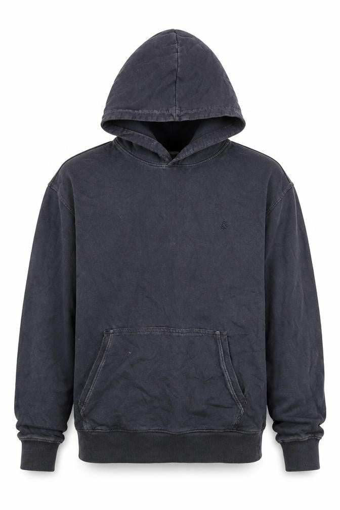 Front view of Jack & Jones Men's Black Pullover Hoodie M