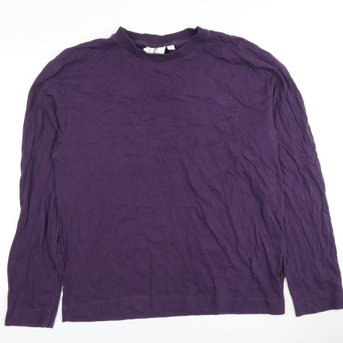 Collusion Men's Purple XL Long Sleeve Crew Neck T-Shirt