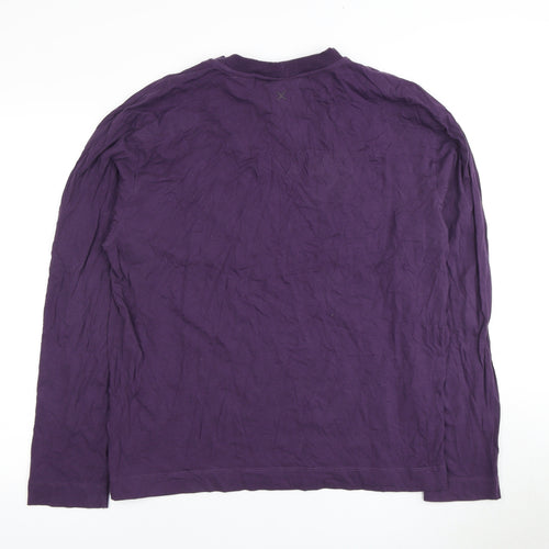 Collusion Men's Purple XL Long Sleeve Crew Neck T-Shirt