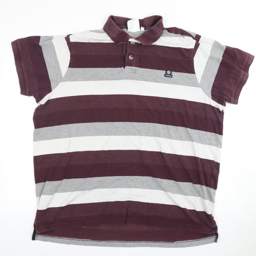 TOG24 Men's Multicoloured Striped Polo 3XL Short Sleeve