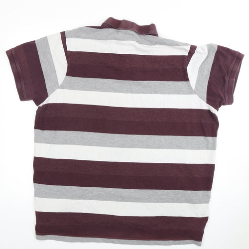 TOG24 Men's Multicoloured Striped Polo 3XL Short Sleeve
