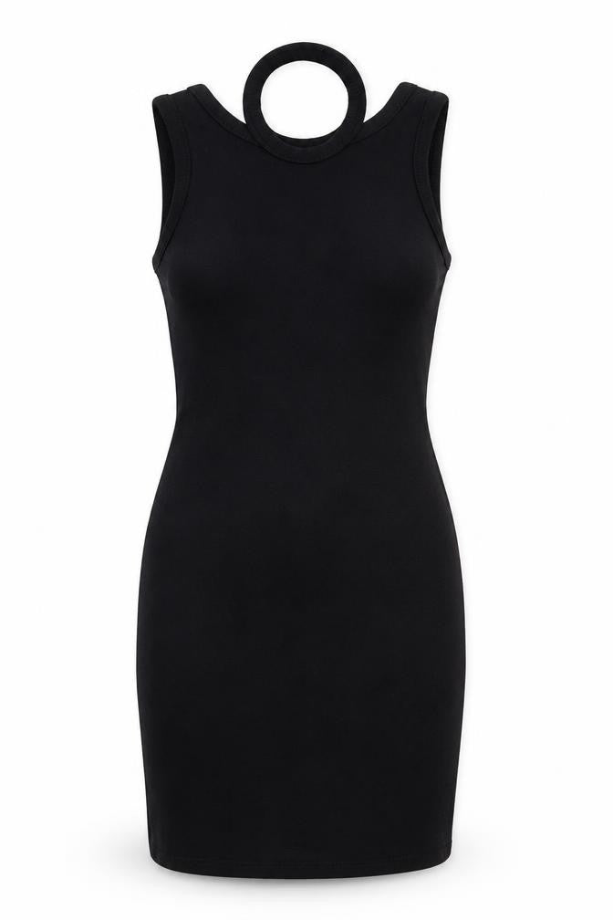 Front view of Collusion Black Sleeveless Dress Women, size 6