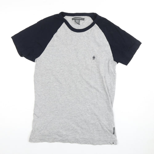 French Connection Men's Grey Colourblock T-Shirt S