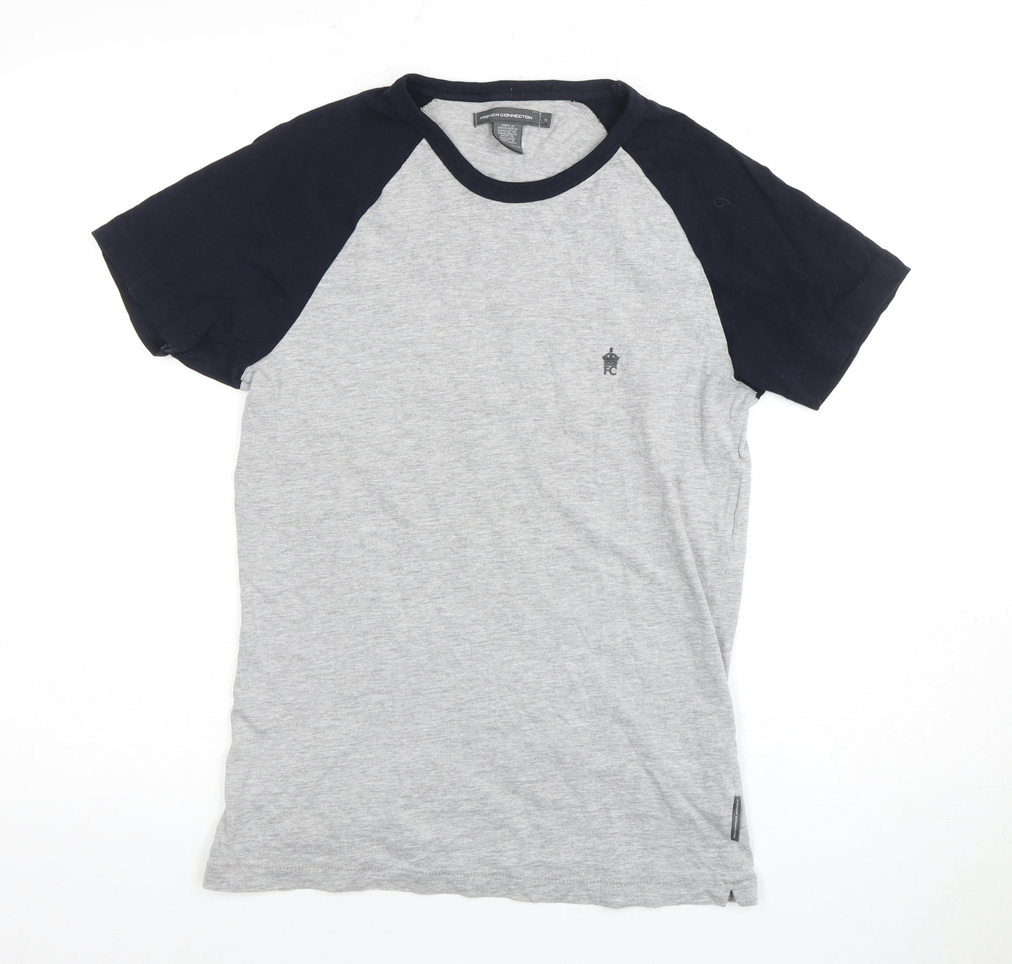 French Connection Men's Grey Colourblock T-Shirt S