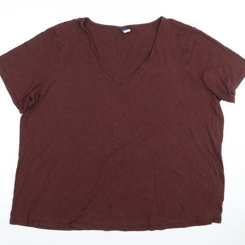 Old Navy Women's Brown V-Neck T-Shirt XL