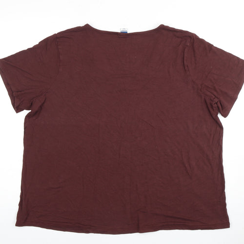 Old Navy Women's Brown V-Neck T-Shirt XL