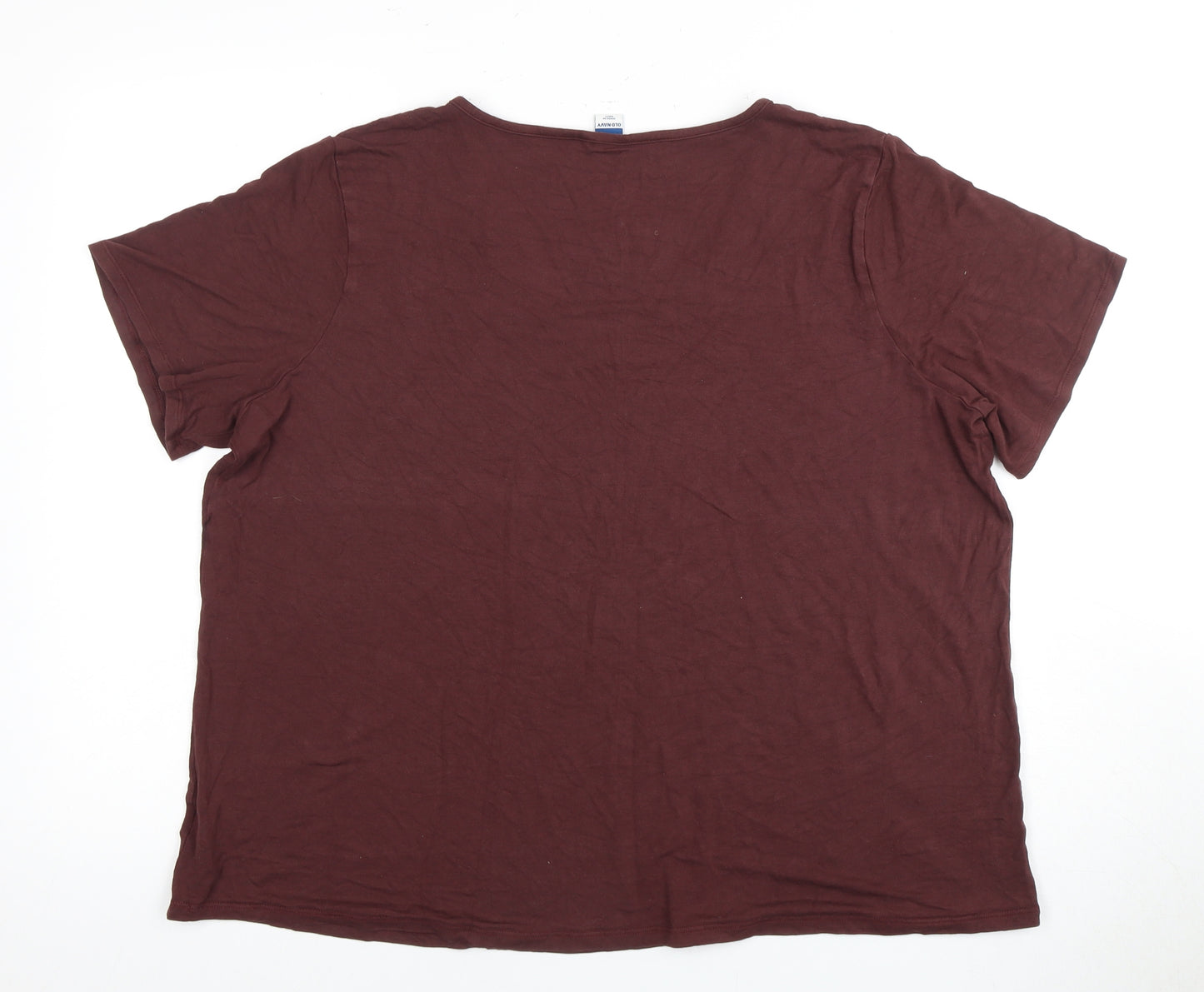 Old Navy Women's Brown V-Neck T-Shirt XL