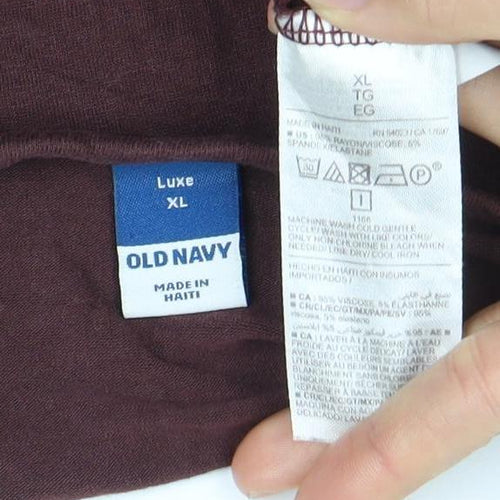 Old Navy Women's Brown V-Neck T-Shirt XL