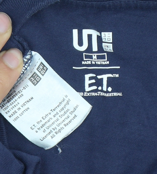 Uniqlo Blue E.T. Graphic T-Shirt Unisex Size M