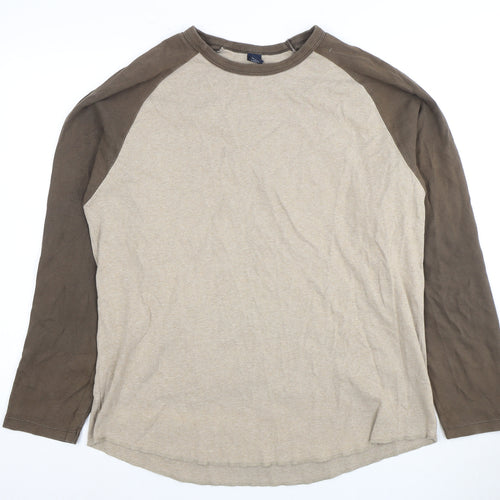 GAP Men's Beige XL Long Sleeve Cotton T-Shirt