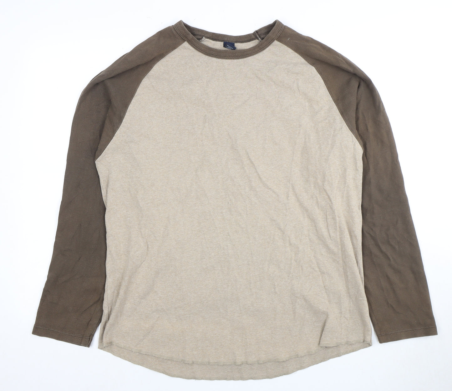GAP Men's Beige XL Long Sleeve Cotton T-Shirt