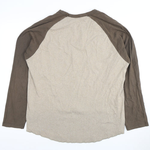 GAP Men's Beige XL Long Sleeve Cotton T-Shirt