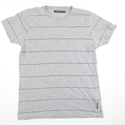 French Connection Men's Grey Striped T-Shirt, M