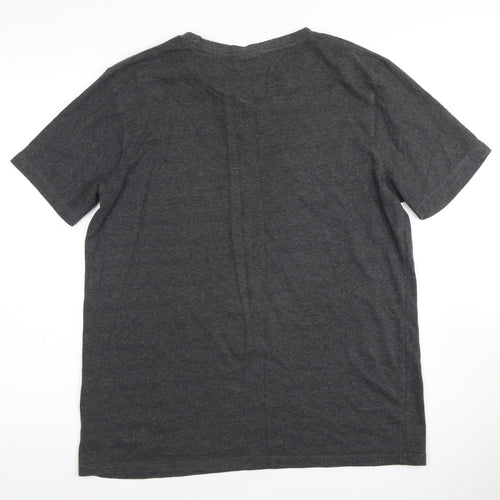 Lee Cooper Men's Grey Graphic Print T-Shirt L