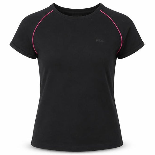 Fila Women's Black T-Shirt, L, Casual Crew Neck