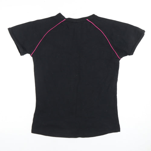 Fila Women's Black T-Shirt, L, Casual Crew Neck