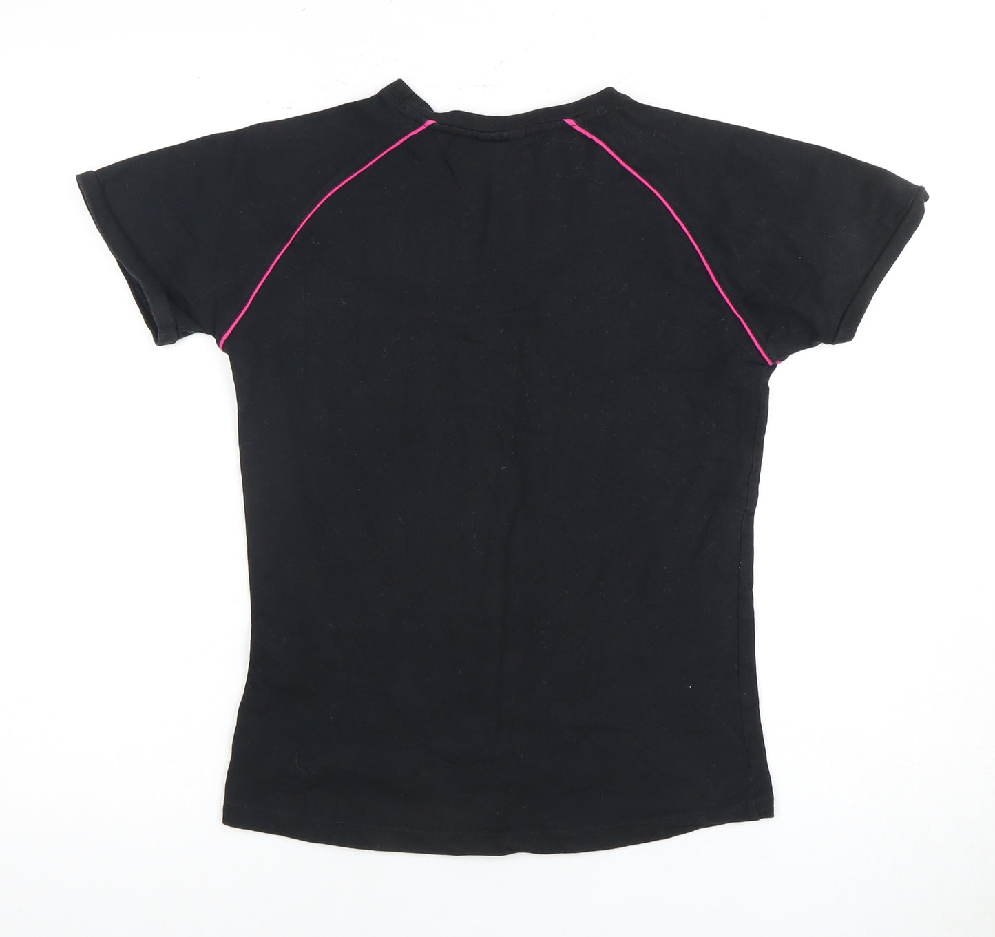 Fila Women's Black T-Shirt, L, Casual Crew Neck