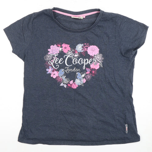 Lee Cooper Women's Blue Floral T-Shirt Size 16