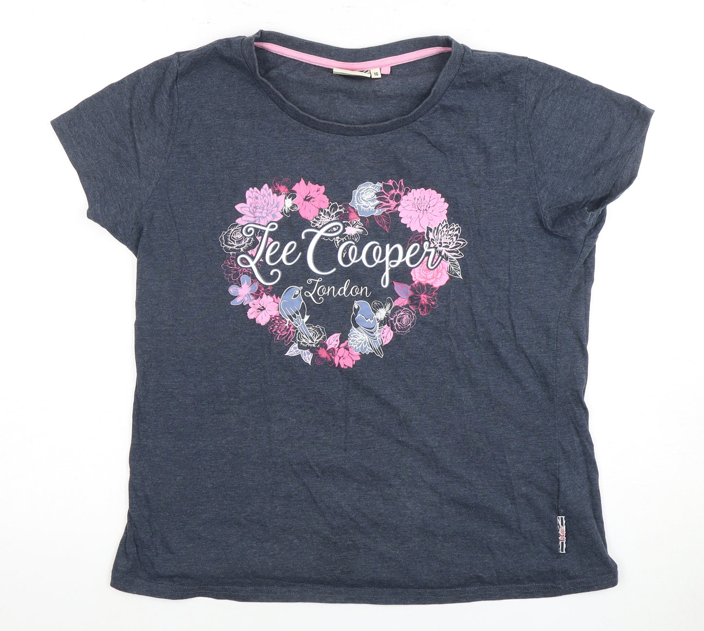 Lee Cooper Women's Blue Floral T-Shirt Size 16