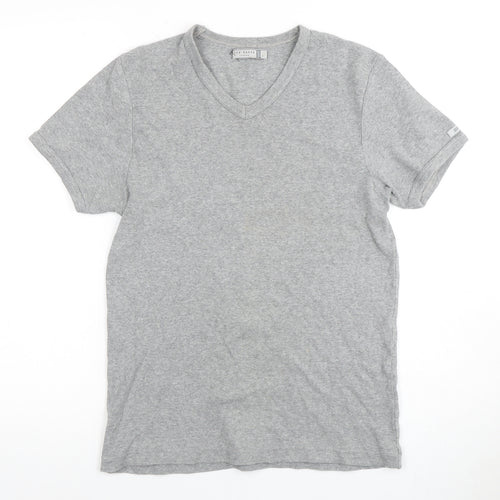 Ted Baker Men's Grey V-Neck T-Shirt, Size M