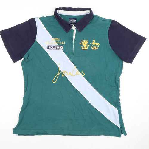 Joules Women's Polo Shirt, Green, Size 16, Casual Style
