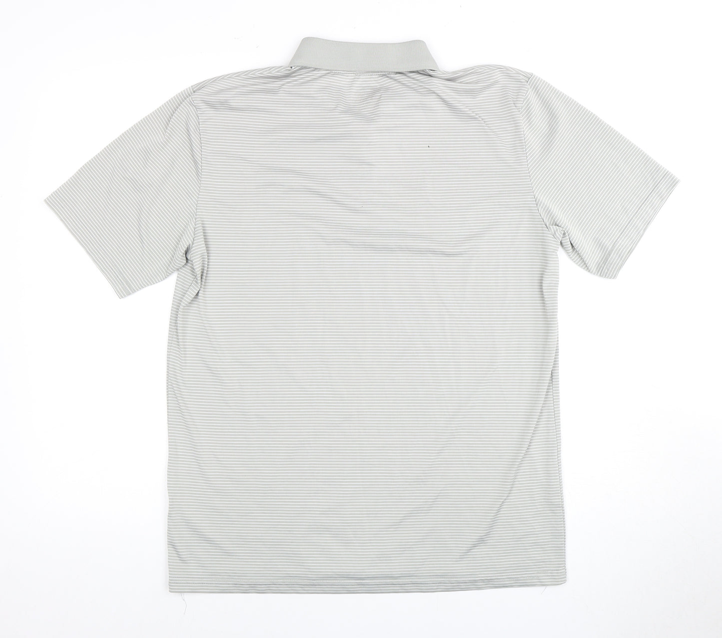 Slazenger Men's Grey Striped Polo Shirt M