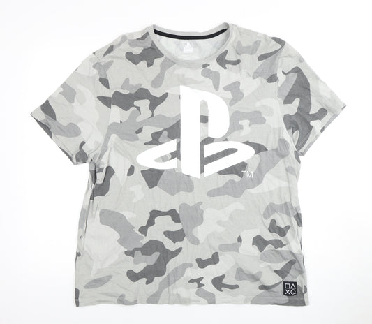 Men's Grey Camouflage PlayStation Pyjama Top XL