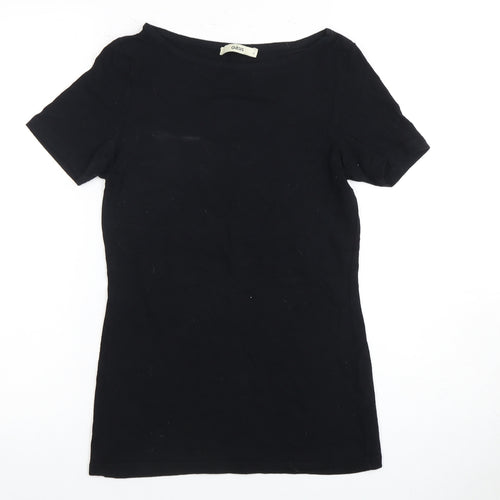Oasis Women's Black T-Shirt, Size S, Boat Neck