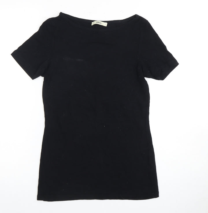 Oasis Women's Black T-Shirt, Size S, Boat Neck