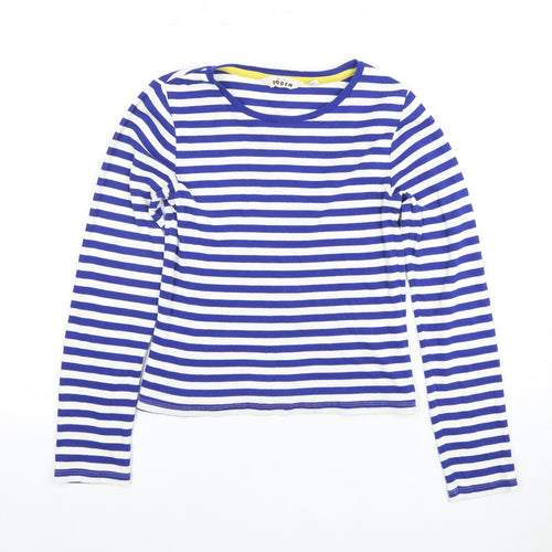 Mini Boden Girls Blue Striped Long Sleeve T-Shirt