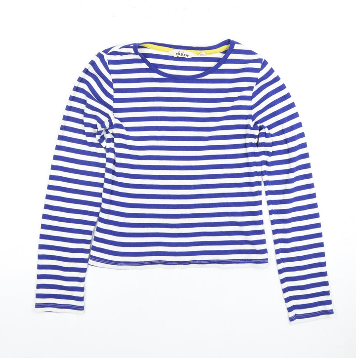 Mini Boden Girls Blue Striped Long Sleeve T-Shirt