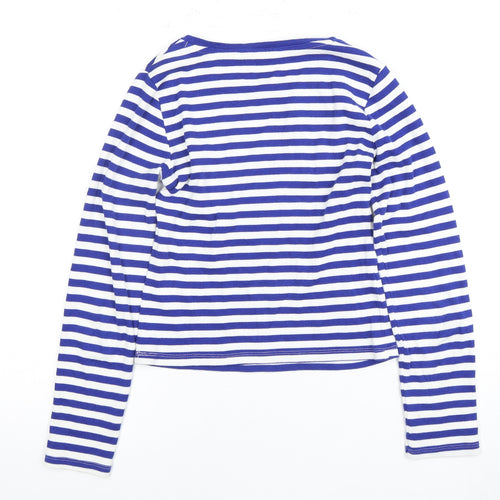 Mini Boden Girls Blue Striped Long Sleeve T-Shirt