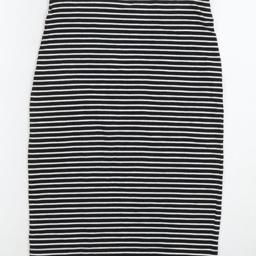 Superdry Women's Black Striped Pencil Skirt Size 6