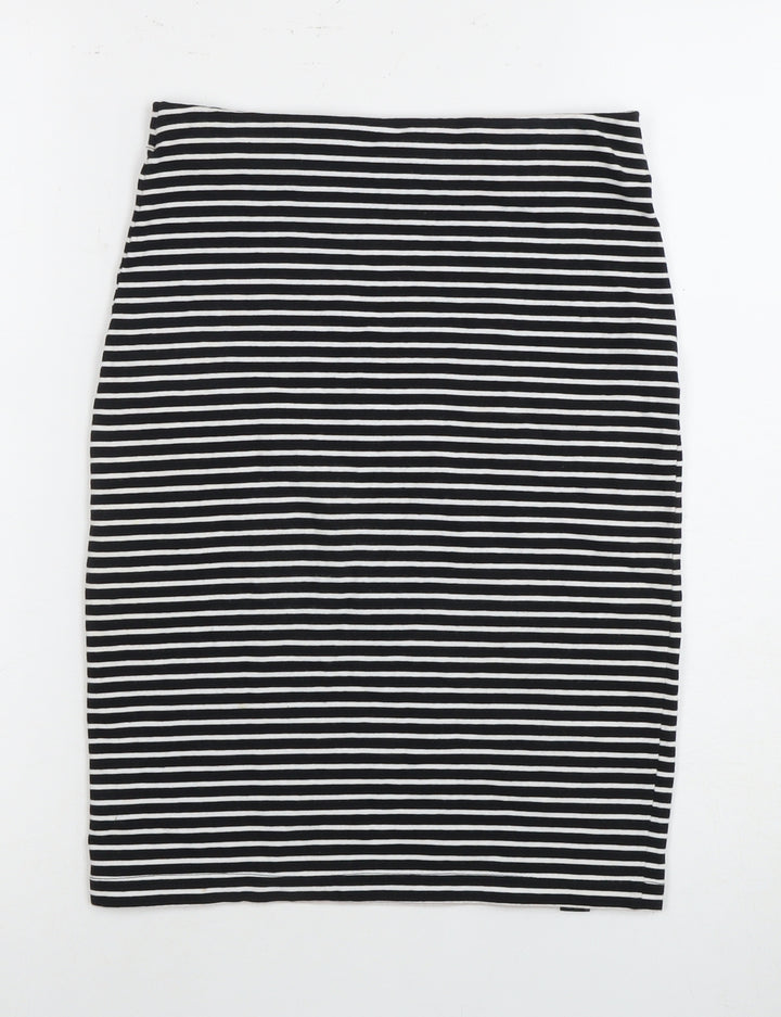Superdry Women's Black Striped Pencil Skirt Size 6