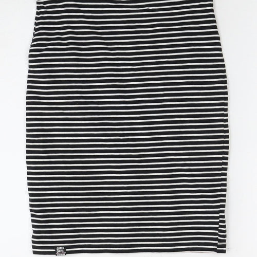 Superdry Women's Black Striped Pencil Skirt Size 6