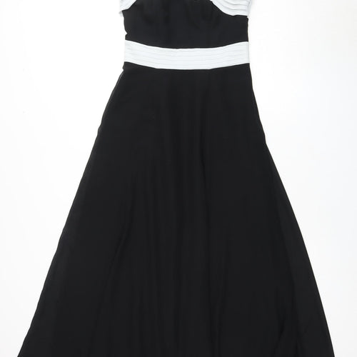 Debut Women's Long Black Chiffon Dress, Size 8