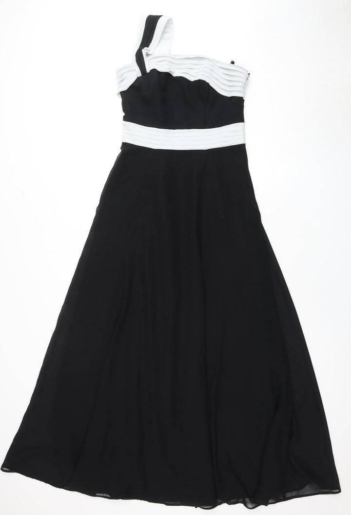 Debut Women's Long Black Chiffon Dress, Size 8