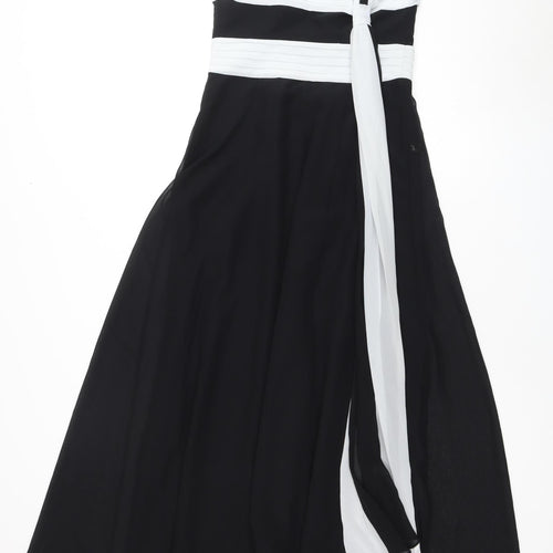Debut Women's Long Black Chiffon Dress, Size 8
