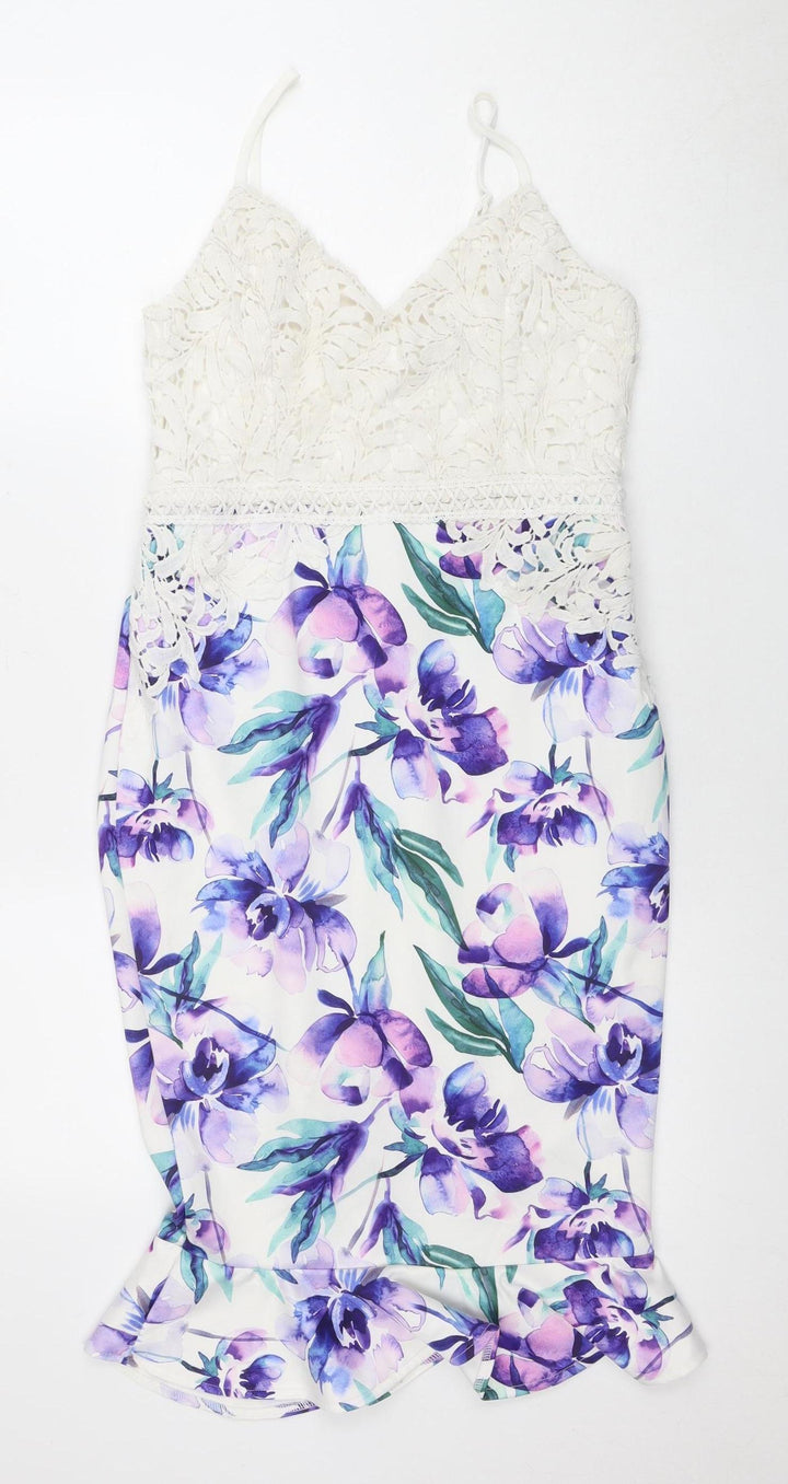 Vibrant Floral Scuba Dress, Women, Size 12, Multicoloured