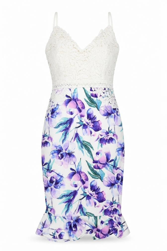 Vibrant Floral Scuba Dress, Women, Size 12, Multicoloured
