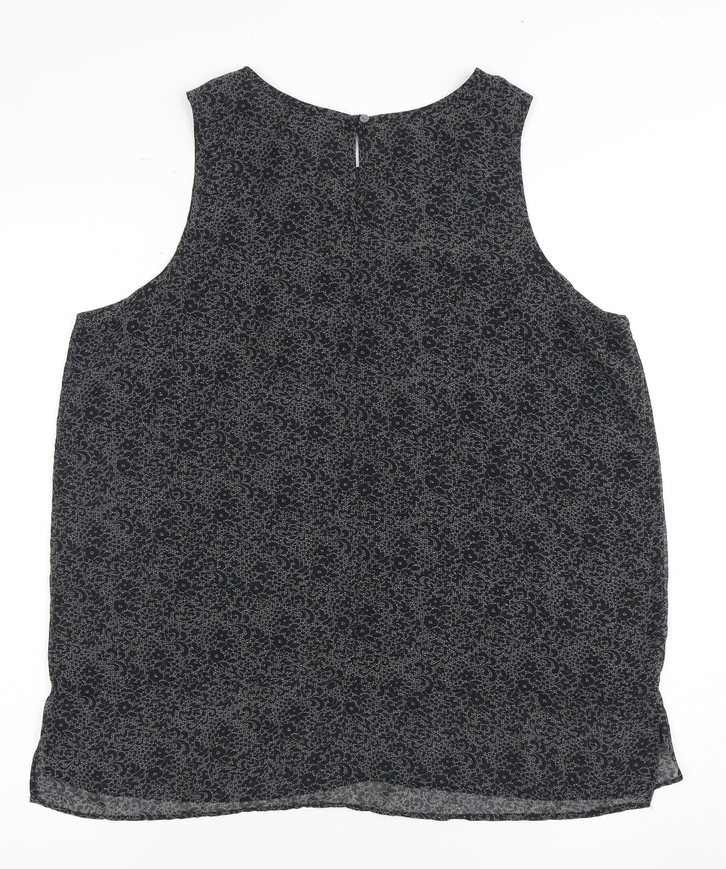 Gap Women's Black Floral Sleeveless Blouse Size 14