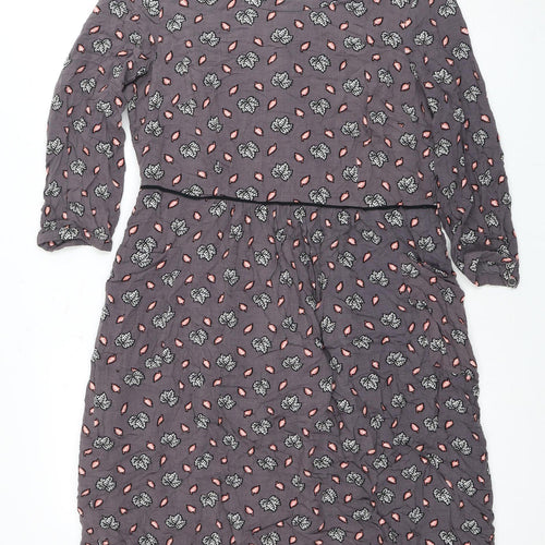 Boden Women's Floral Dress Size 12 Multicoloured Long Sleeve