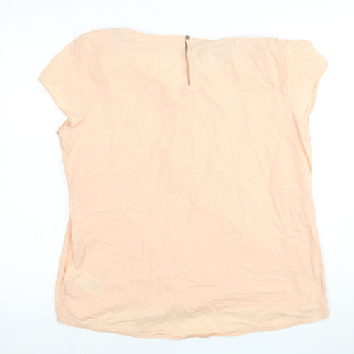 White Stuff Women's Beige Blouse UK 16 V-Neck Cotton
