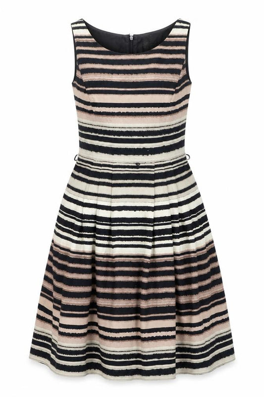 Front view of Principles by Ben de Lisi Sleeveless Women's Striped Dress, size 10