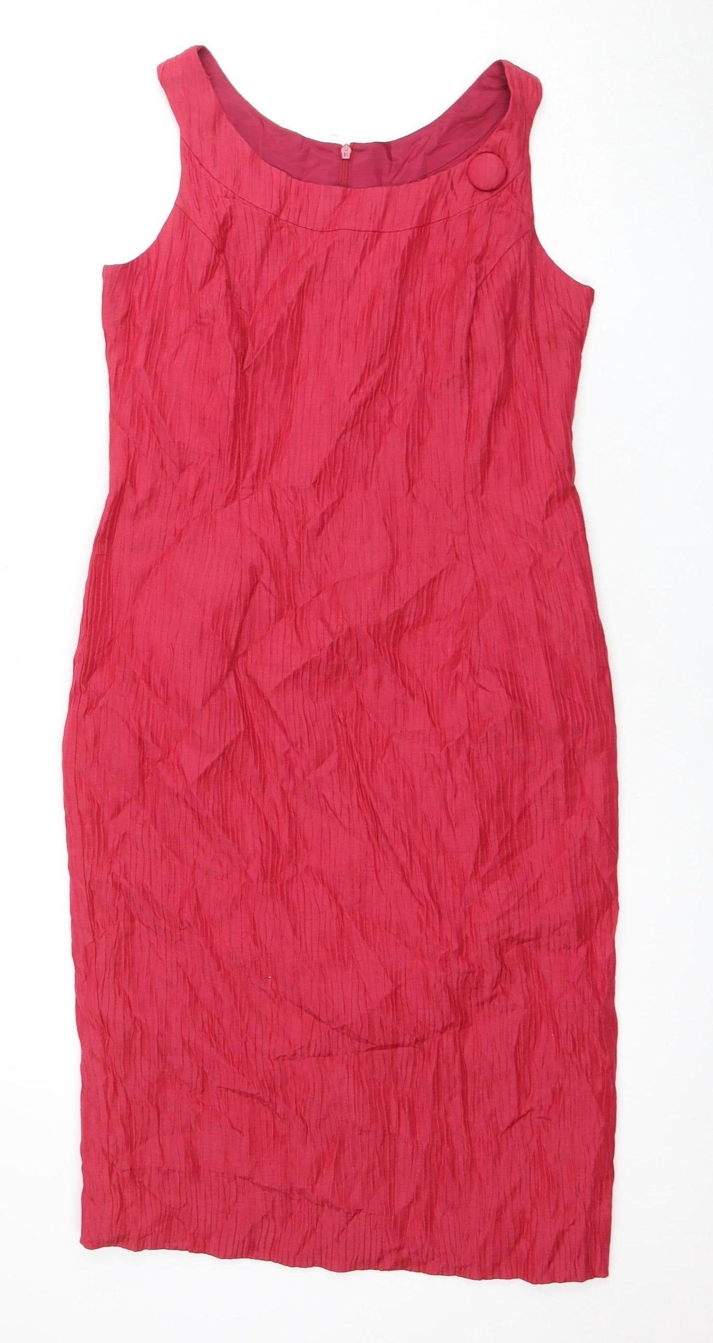 Minuet Red Sheath Dress Size 10 Sleeveless Round Neck