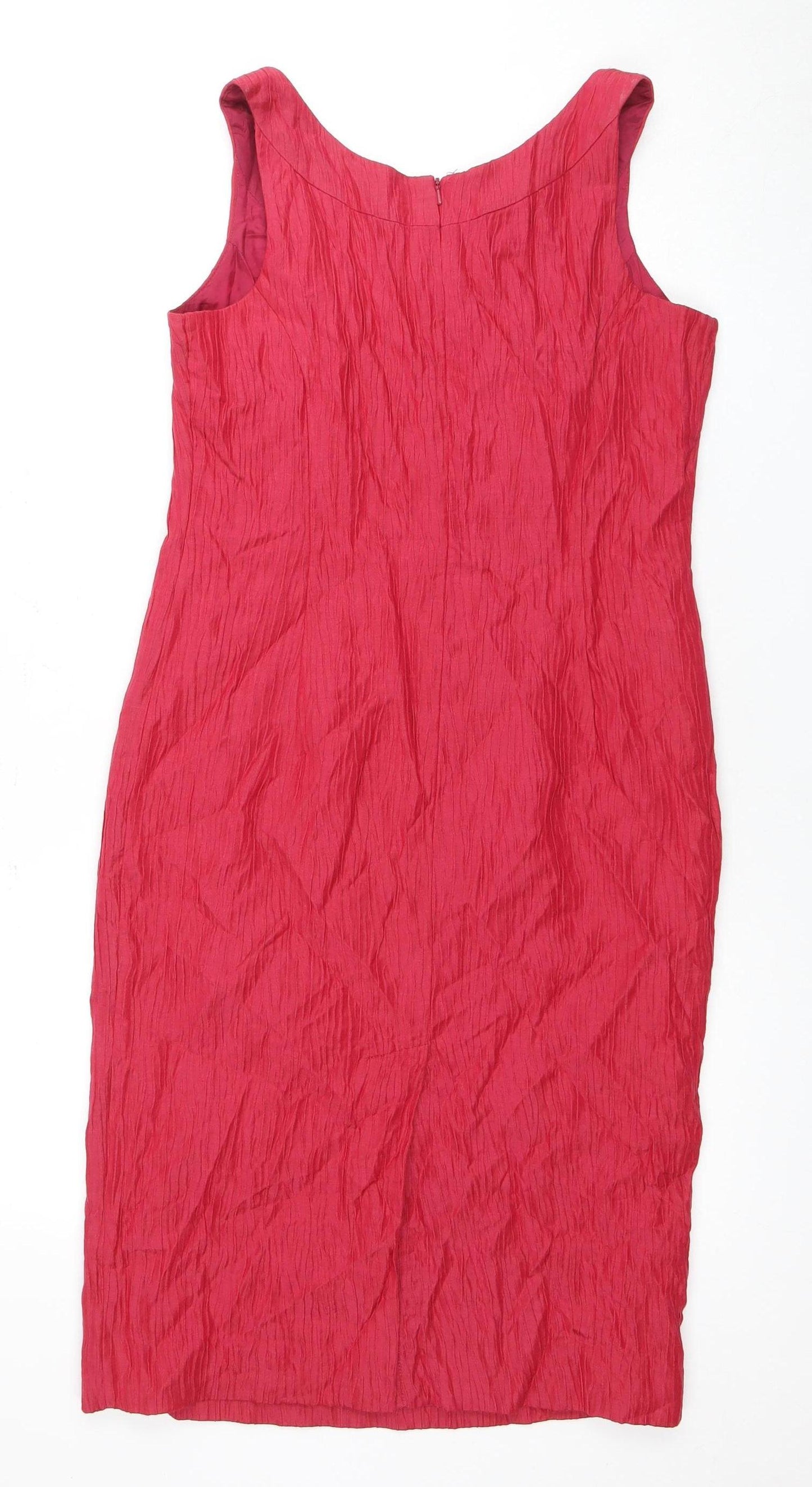 Minuet Red Sheath Dress Size 10 Sleeveless Round Neck