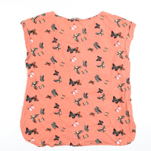 Oasis Women's Pink Butterfly Sleeveless Top, Size 10