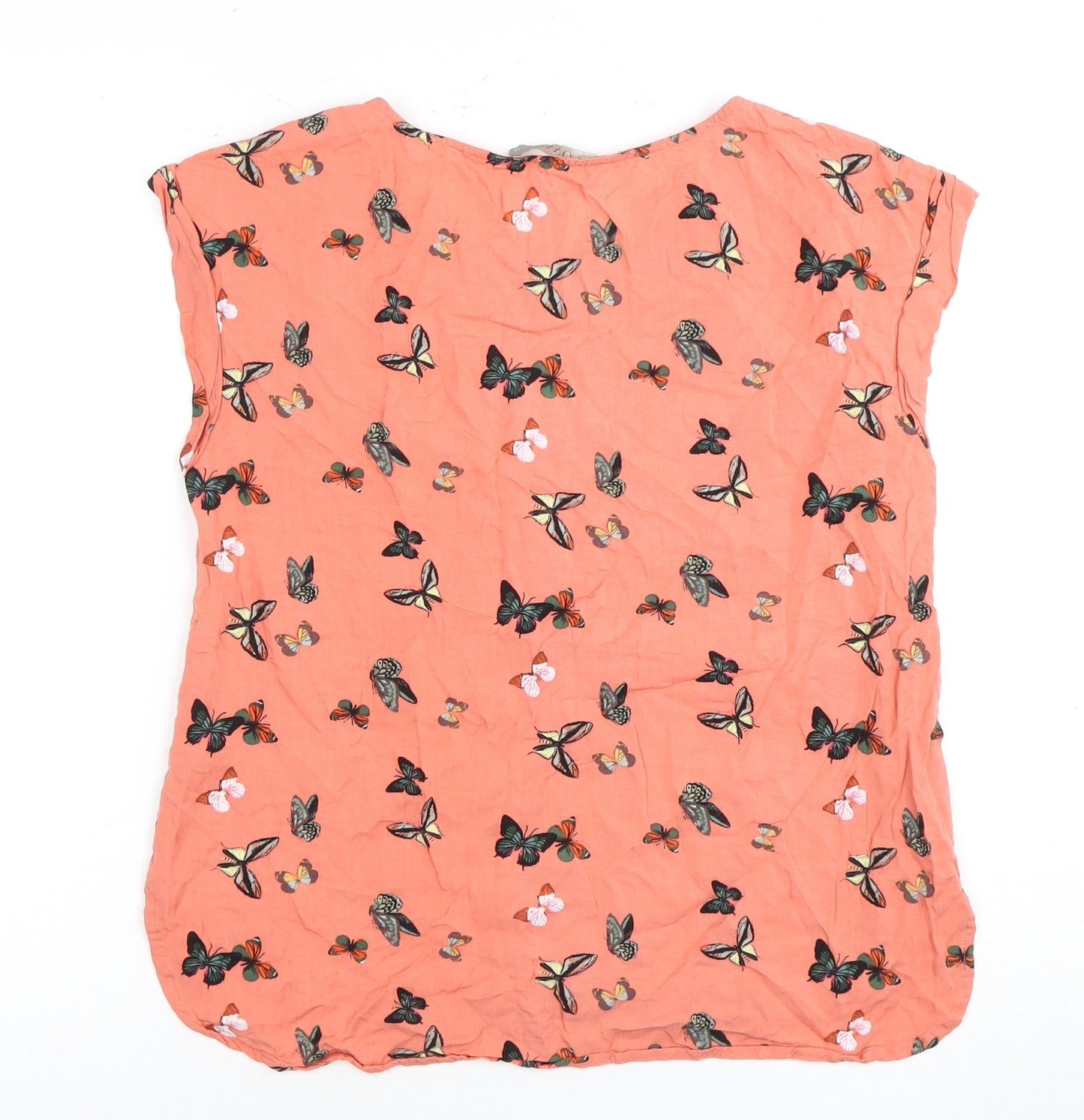 Oasis Women's Pink Butterfly Sleeveless Top, Size 10